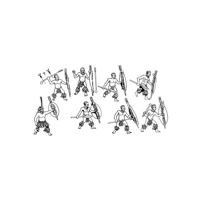 Figurine Guerriers Zoulous 1/72