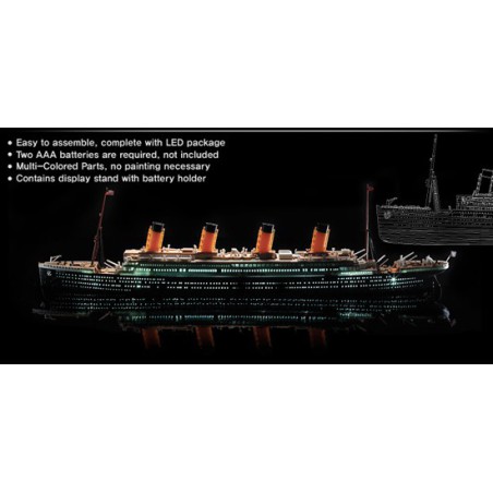 Maquette de Bateau en plastique R.M.S. TITANIC + Leds 1/700