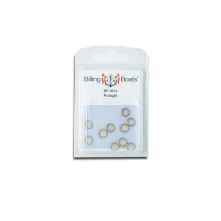 Hublot En Laiton 5 Mm Pour Maquettes De Bateaux Billing Boats | Pièce De Rechange Détaillée | Accessoire Modélisme Naval