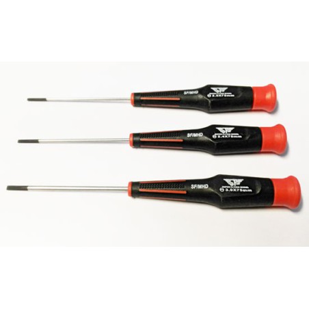 Screwdriver for model game of 3 flat screwdrivers 2/2.4/3mm | Scientific-MHD