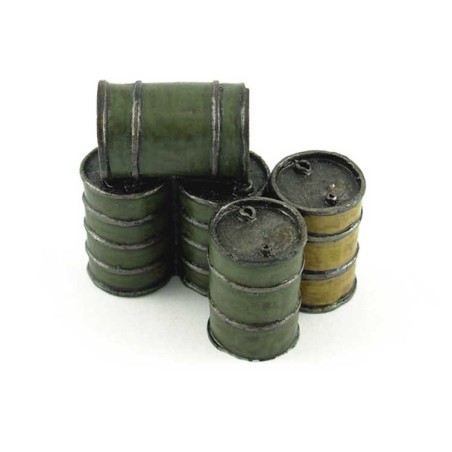 Diorama model mounted and painted oil cans (22pcs) 1/48 | Scientific-MHD