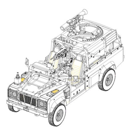 Maquette de Char en plastique Land Rover WMIK + Milan 1/35