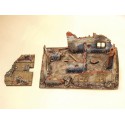 Diorama Mountte montiert und Haus in Trümmern 25/28 mm gemalt | Scientific-MHD