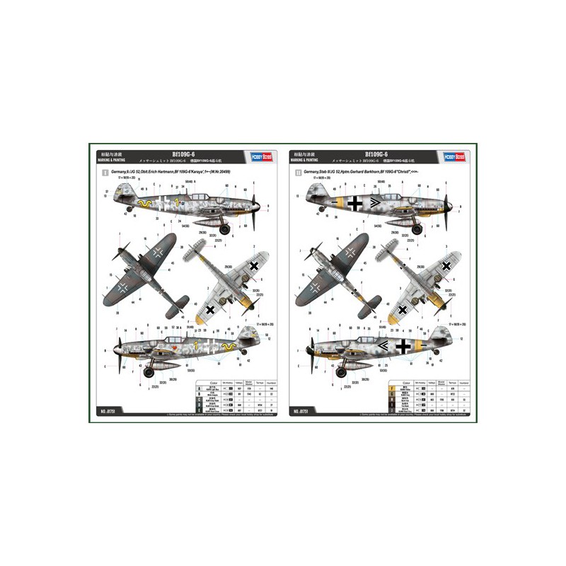 Maquette d'avion en plastique BF 109G-6 1/48