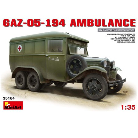 Gasplastik -LKW -Modell 05 194 1/35 Krankenwagen | Scientific-MHD