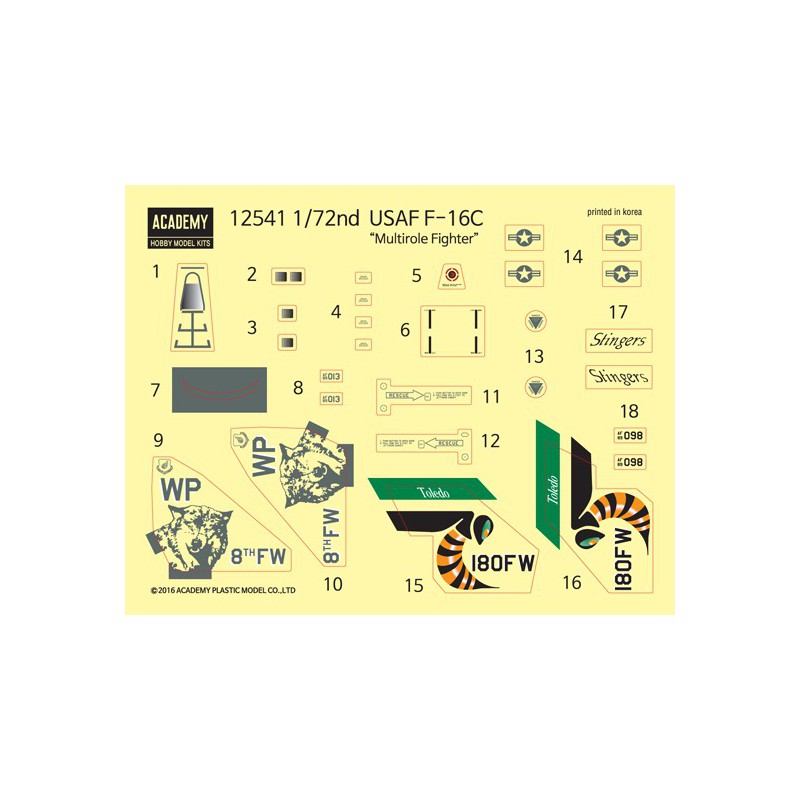 Maquette d'avion en plastique USAF F-16C MCP 1/72 Maquette d'avion en plastique USAF F-16C MCP 1/72