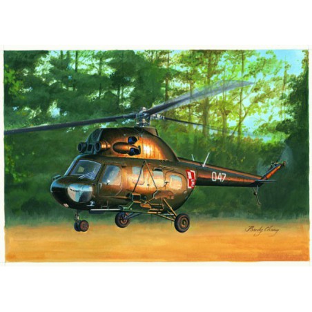 Maquette d'hélicoptère en plastique Mil mi-2 US hoplite gun 1/72
