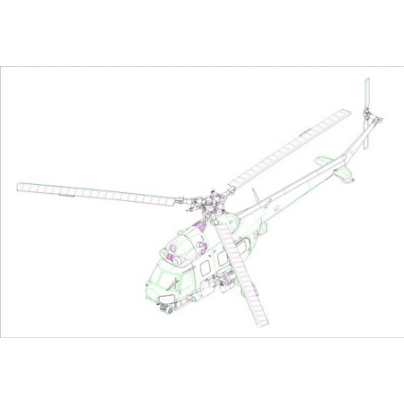 Maquette d'hélicoptère en plastique Mil mi-2 US hoplite gun 1/72