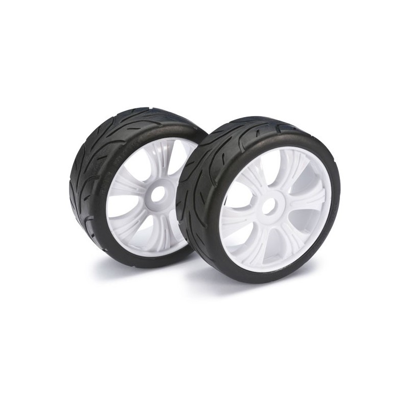 Accessoires pour voiture radiocommandée Paire Roues Piste Blanc 1/8