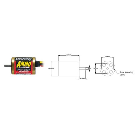 Elektromotor 24-33-4040 kV mit Munitionsredoodusmotor | Scientific-MHD