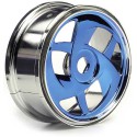 Accessoires pour voiture radiocommandée JANTES MINION CHROME BLEU 1/8