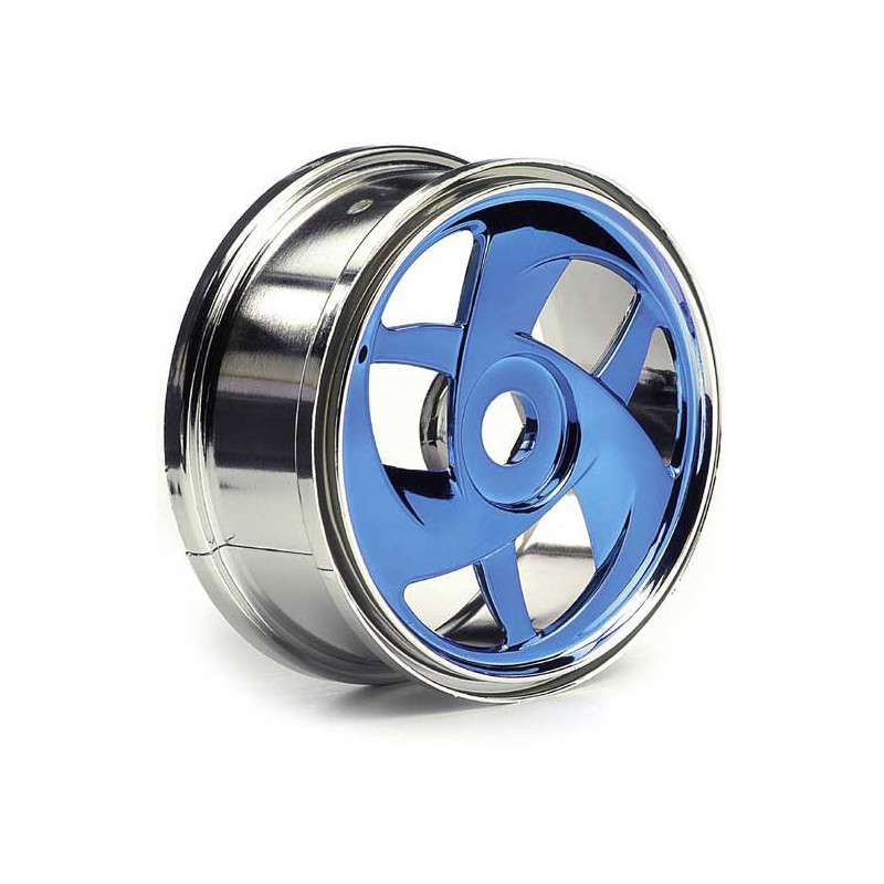 Accessoires pour voiture radiocommandée JANTES MINION CHROME BLEU 1/8