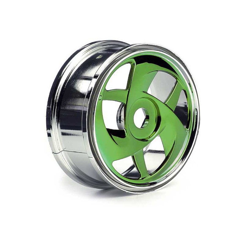 Accessoires pour voiture radiocommandée JANTES MINION CHROME VERT 1/8