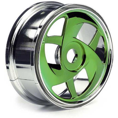 Accessoires pour voiture radiocommandée JANTES MINION CHROME VERT 1/8