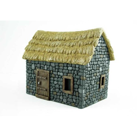 Maquette Diorama montéee et peinte PETIT COTTAGE EN PIERRE1/48