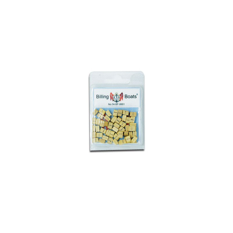 Accastillage de bateau Poulie triple en bois 7,5mm (50pcs)
