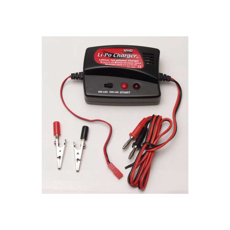 Chargeur pour accu pour appareil radiocommandé CHARGEUR LIPO 2 Elts 12 Volts