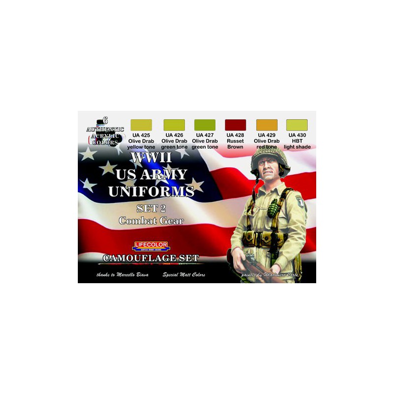 Peinture acrylique UNIFORMES US WWII SET 2